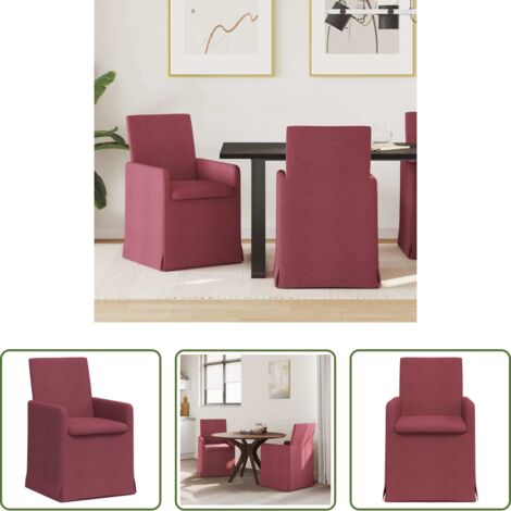 Seduta ergonomica -  Sedie da pranzo 2 pcs Rosso vino 57 x 67 x 95 cm Tessuto