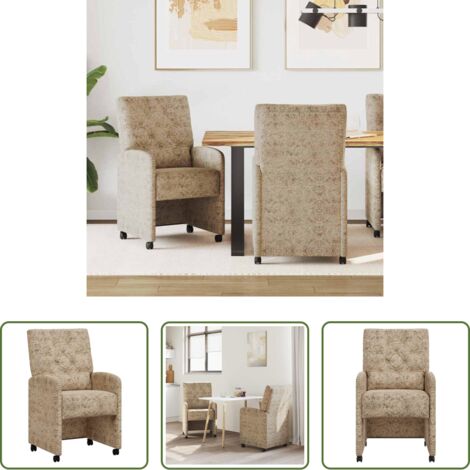 Seduta ergonomica -  Sedie da Pranzo con Ruote 2 pcs Grigio chiaro 58 x 67 x 97 cm
