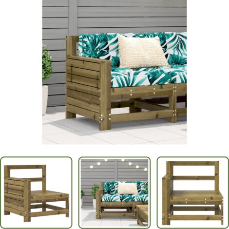 Seduta esterna -  Divano senza Braccioli da Giardino 69x62x70,5cm Pino Impregnato
