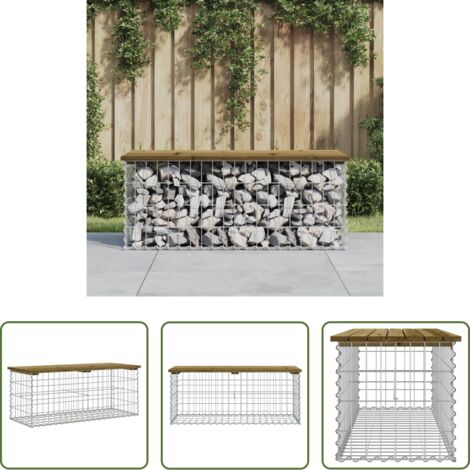 Seduta esterna -  Panca da Giardino Design Gabbione 103x44x42 cm Pino Impregnato