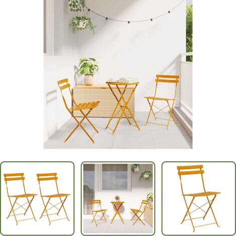 Seduta esterna -  Sedia Pieghevole da Giardino 2 pcs Senape 42 x 46 x 82cm
