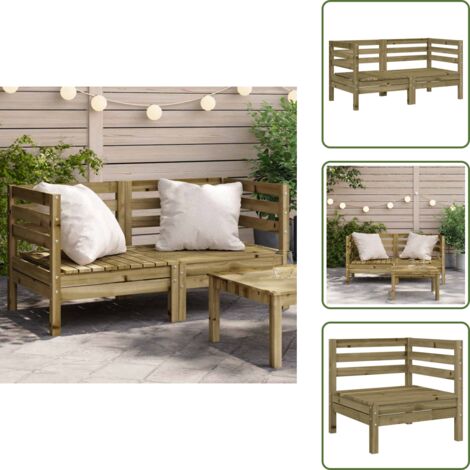 Seduta esterna - vidaXL Divani Angolari da Giardino 2pz in Legno di Pino Impregnato - Design a doghe