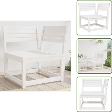 Seduta esterna - vidaXL Divano Angolare Giardino Bianco 73x73x78 cm Legno Massello Pino - Design a doghe