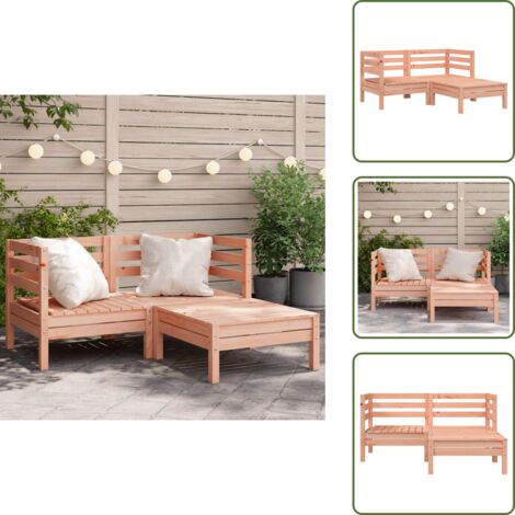 Seduta esterna - vidaXL Divano Giardino 2 Posti con Poggiapiedi Legno Massello Douglas - Design a doghe