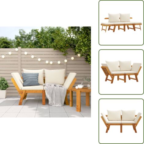 Seduta esterna - vidaXL Panca da Giardino con Cuscini 2-in-1 in Legno di Acacia - Cuscino per panca