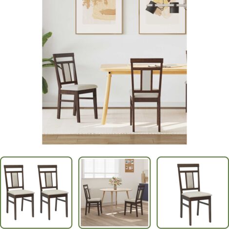 Seduta in legno -  Sedia da pranzo 2 pcs Marrone chiaro e chiaro