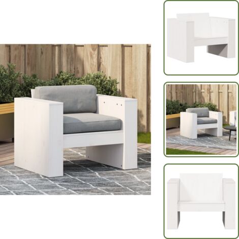 Seduta in legno - vidaXL Divano da Giardino Bianco 79x60x62 cm in Legno Massello di Pino - Divano da patio