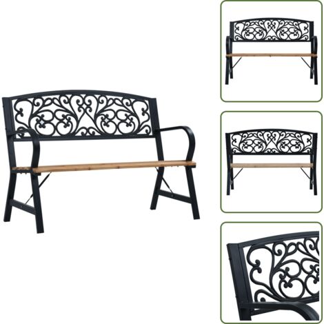 Seduta in legno - vidaXL Panchina da Giardino 120 cm in Legno - Schienale in ghisa