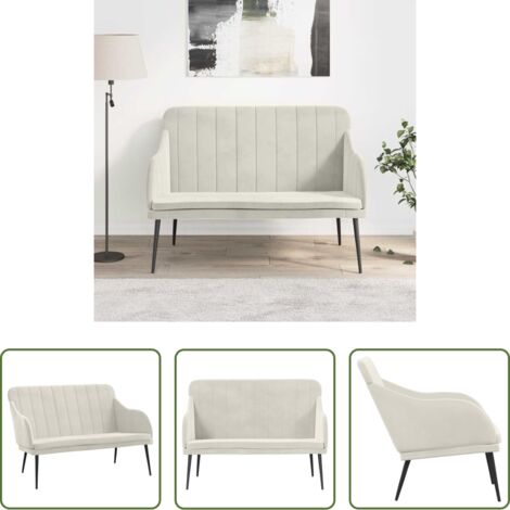 Seduta in velluto -  Panca Crema 110x76x80 cm in Velluto