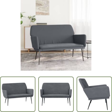 Seduta in velluto -  Panca Grigio Scuro 108x79x79 cm in Velluto