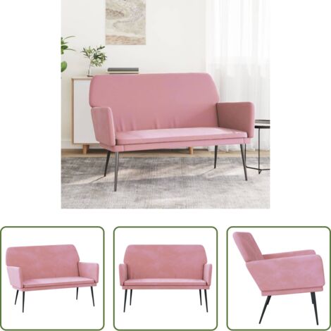 Seduta in velluto -  Panca Rosa 108x79x79 cm in Velluto