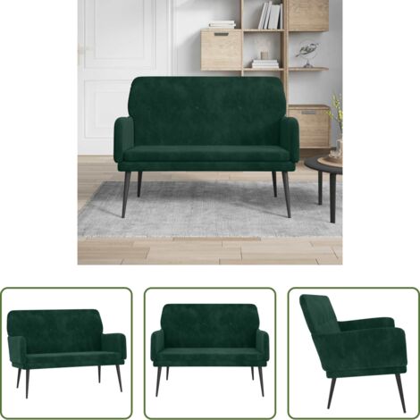 Seduta in velluto -  Panca Verde Scuro 108x79x79 cm in Velluto