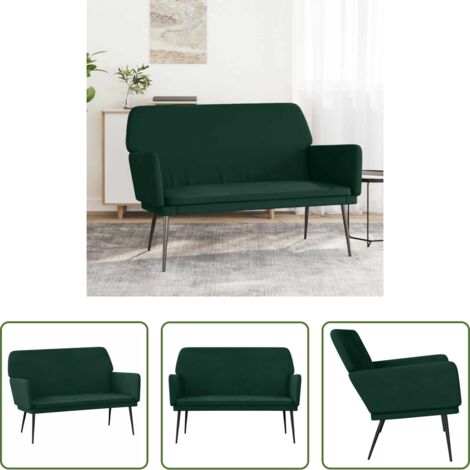 Seduta in velluto -  Panca Verde Scuro 108x79x79 cm in Velluto