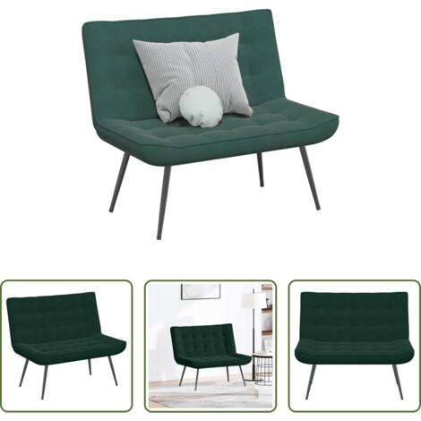 Seduta in velluto -  Panca Verde Scuro 110x74x84 cm in Velluto