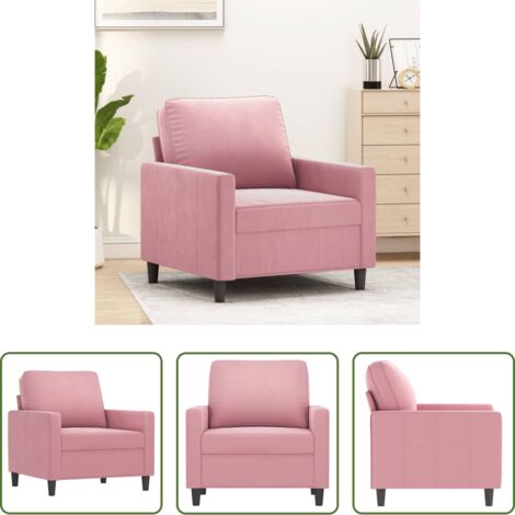 Seduta in velluto -  Poltrona Rosa 60 cm Velluto