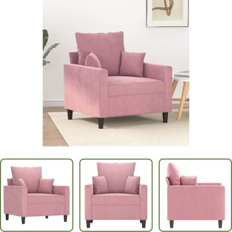 Seduta in velluto -  Poltrona Rosa 60 cm Velluto
