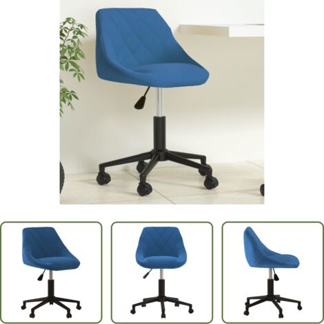 Seduta in velluto -  Sedia Girevole da Ufficio Blu in Velluto