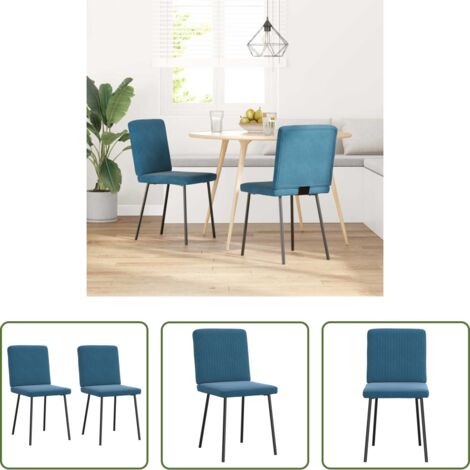Seduta in velluto -  Sedie da Pranzo 2 pz Blu in Velluto