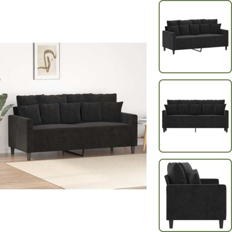 Seduta in velluto - vidaXL Divano a 2 Posti Nero 140 cm in Velluto - Divano moderno