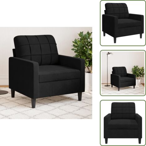 Seduta in velluto - vidaXL Poltrona Nero 60 cm Velluto - Poltrona con imbottitura