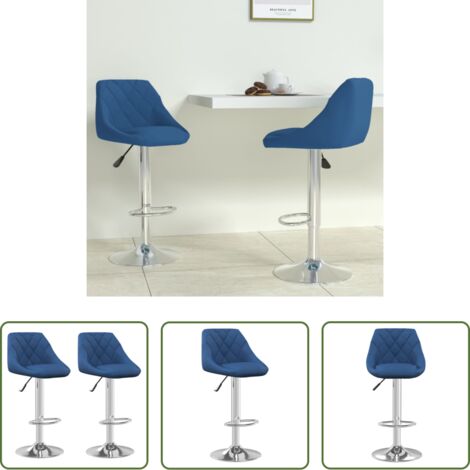 Sedute da bar -  Sgabelli da Bar 2 pz Blu in Velluto