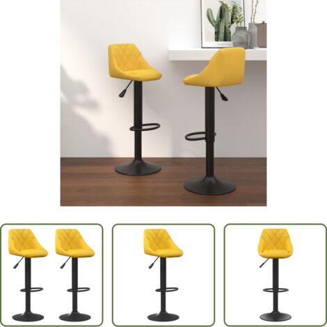 Sedute da bar - Sgabelli da Bar 2 pz Giallo Senape in Velluto