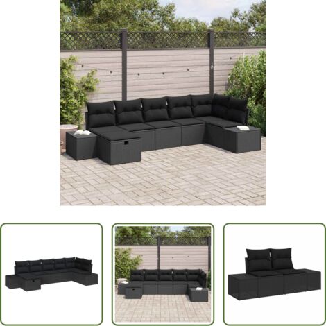 Sedute esterne -  Set di divani con cuscino 7 pcs polyrattan