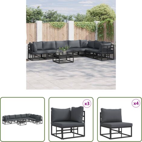 Sedute esterne -  Set Divano da Giardino con cuscino 8 pcs