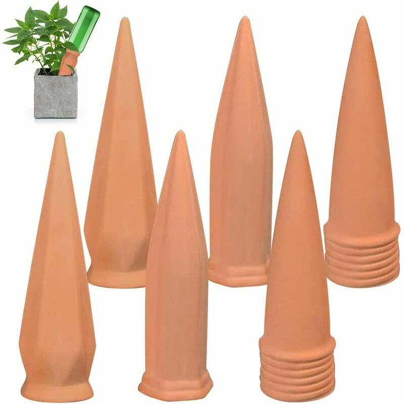 Seenlin - Arrosoir Automatique Terre Cuite Perméable, 6 Pcs Auto Arrosage Dispositifs Automatiques de l'eau des Plantes Arrosage Bouteille Goutte à