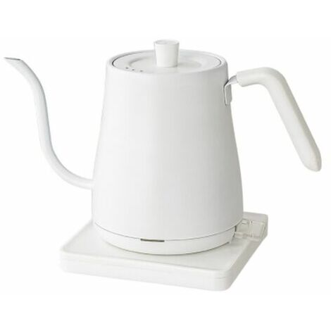 SEENLIN bouilloire électrique, Bouilloire pour le café et le thé 800ml 1200 W, Acier inoxydable，Blanc