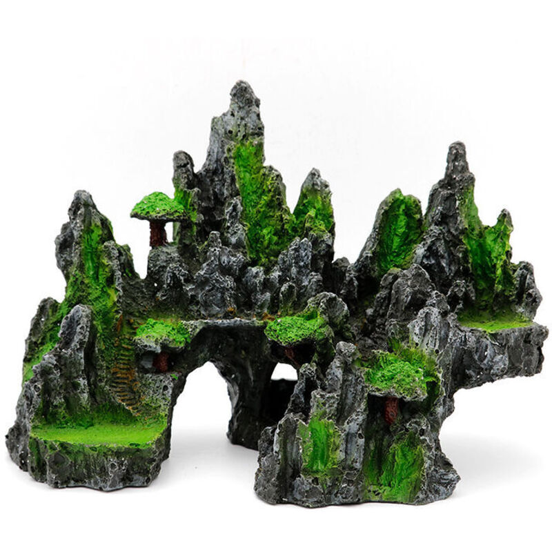 LaBlanc Deco Aquarium Vue sur la Montagne Aquarium en Pierre AméNagement Paysager Rocaille Ornementale DéCoration De Grotte Decoration Aquarium