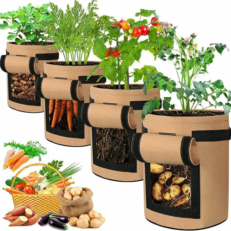 Senor - Sacs de culture de pommes de terre Sacs de culture de plantes, sacs de culture de tomates de 10 gallons Sac de culture de légumes en tissu