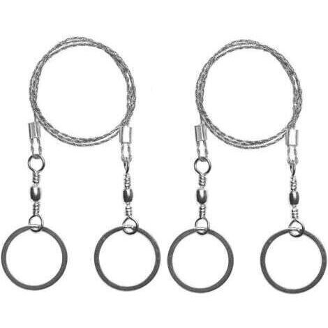 Sega a filo d'acciaio per sopravvivenza, sega a filo tascabile in 2 pezzi, ideale per equipaggiamento di sopravvivenza, campeggio, caccia, taglio alberi, kit di emergenza, catena degli attrezzi