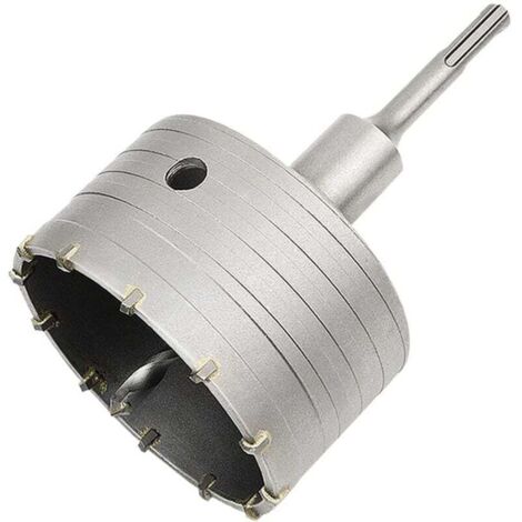 Sega a tazza per calcestruzzo con adattatore SDS Plus da 110 mm, per mattoni, calcestruzzo, cemento, pietra (adattatore SDS Plus da 100 mm + 110 mm)
