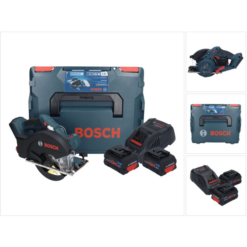 Image of Sega circolare a batteria Bosch GKM 18V-50 Professional 18 V 136 mm + 2x batteria ProCORE 5,5 Ah + caricabatterie + L-Boxx