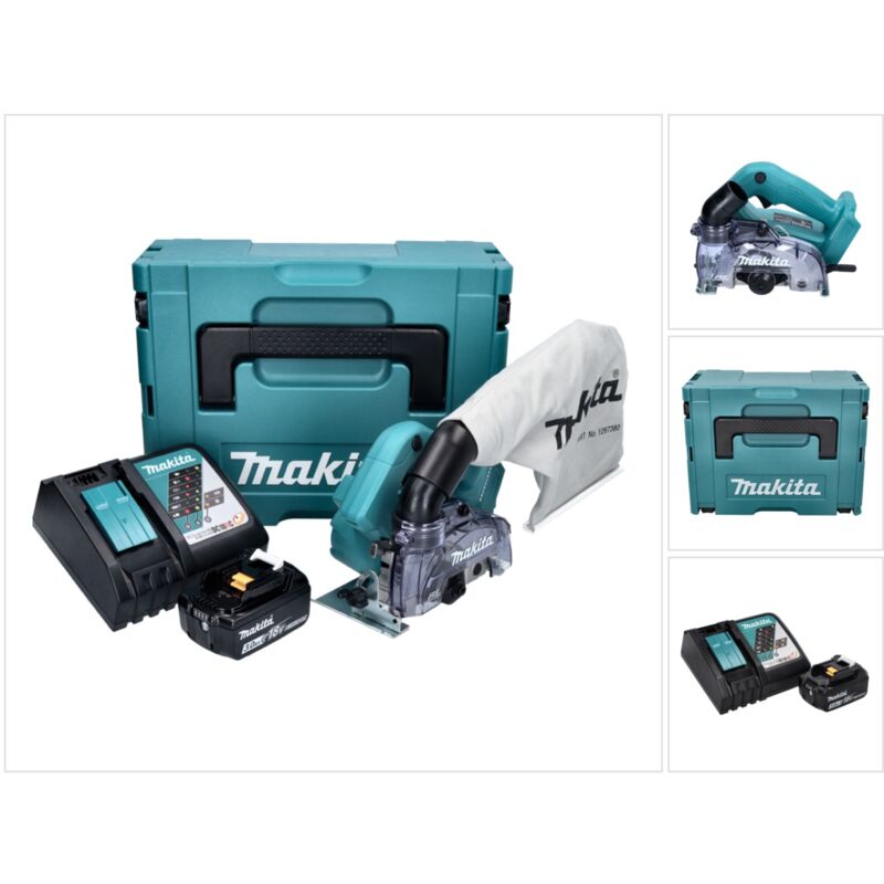 Makita - Sega circolare a batteria dcc 500 RF1J 125 mm Brushless 18 v + 1x batteria 3,0 Ah + caricatore + valigetta Makpac