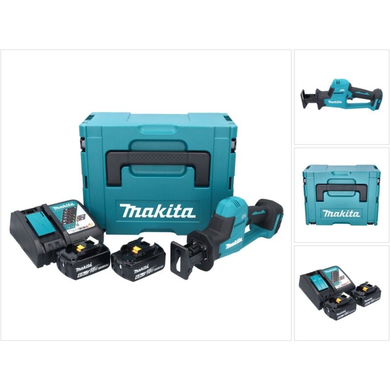 Image of Sega circolare a batteria Makita DJR189RGJ 18V Brushless + 2 batterie da 6,0Ah + caricabatterie + valigetta Makpac