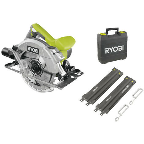 Sega circolare RYOBI 1600W 66mm - 2 guide di taglio 84 cm - RCS1600-KSR