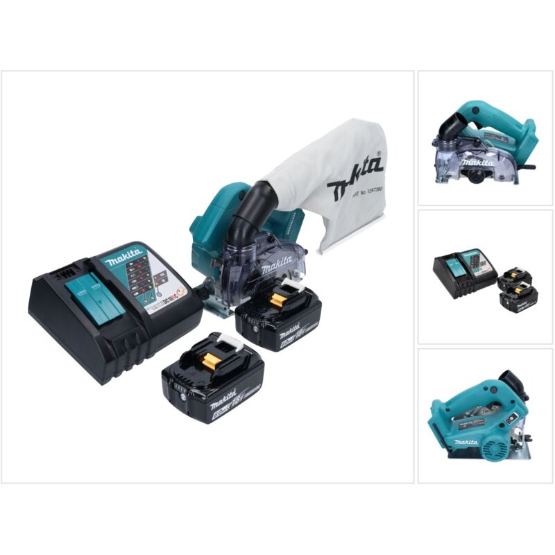 Sega diamantata a batteria Makita DCC 500 RG 125 mm senza spazzole 18V + 2 batterie 6,0Ah + caricabatterie