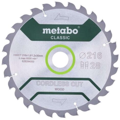 Sega elettrica Metabo cordless cut wood classic 216 mm 28 denti
