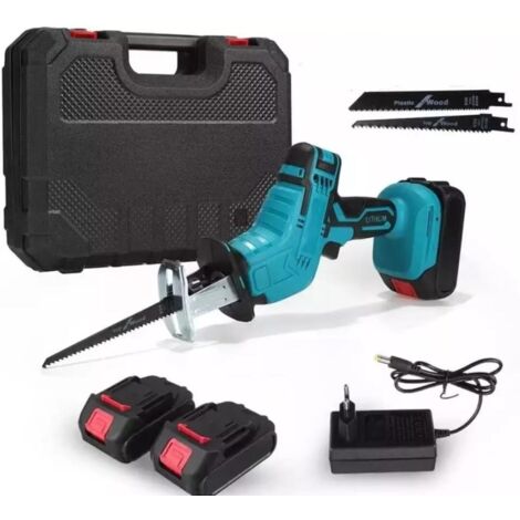 SEGA SEGHETTO A GATTUCCIO BATTERIA MOTOSEGA ELETTROSEGA CON LAME 2 BATTERIE 26V