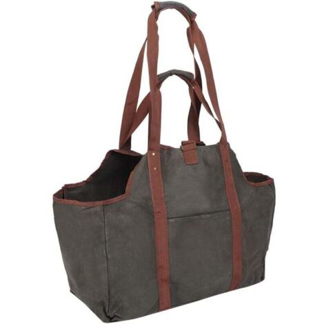 Segeltuch-Holztasche, Holzträger mit großer Kapazität, wasserdicht und verschleißfest, leicht zu tragen, Segeltuch-Tragetasche für Brennholz