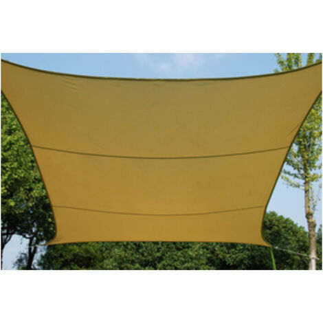 SEGELTUCH QUADRAT 5X5 SCHATTIEREND BEIGE GAZEBO SONNENSCHUTZ