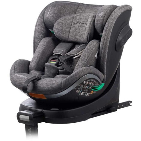 Seggiolino auto - BABYAUTO - SCUDDA GRIGIO DOBBY - Dalla nascita a 12 anni - 0-36 kg - I-Size - ISOFIX - Rotante 360° - ECE R129