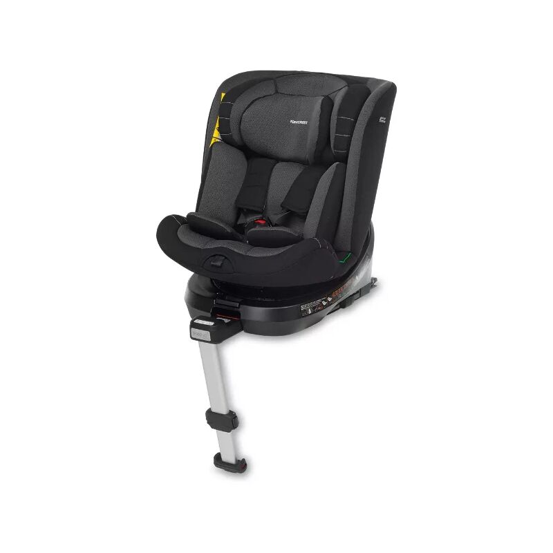 Image of Foppapedretti - Seggiolino Auto i-Turn i-Size Isofix con Base Girevole e Piede di Supporto - Black