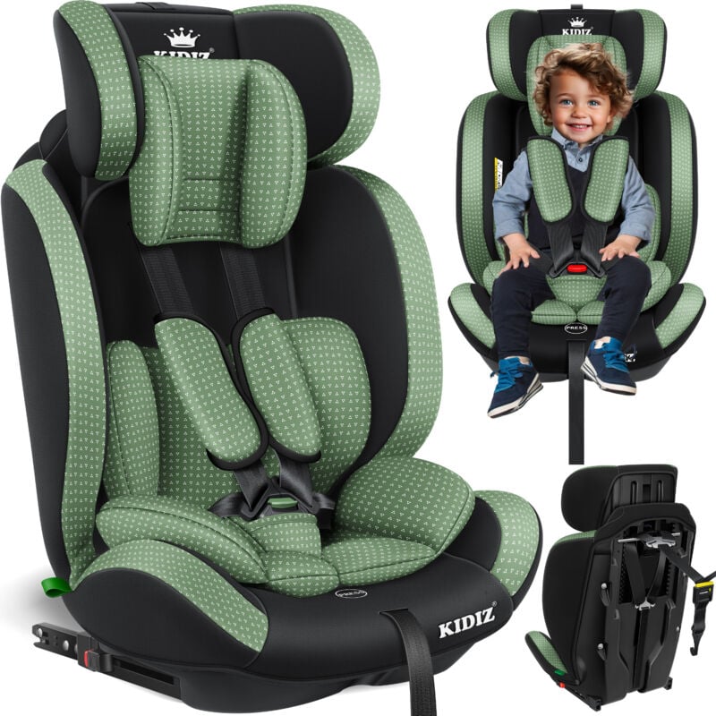 Image of Seggiolino auto Triangle Premium guscio seggiolino auto 9 kg - 36 kg 1-12 anni gruppo 1/2/3 universale omologato secondo ece R129/03 con Isofix verde