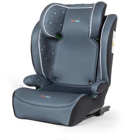 Seggiolino auto Tataway con attacco ISOFIX per la sicurezza dei bambini con altezza da 100 a 150 cm con grafiche su fondo grigio