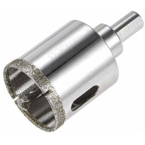 Seghe a tazza Punta da trapano per sega a tazza diamantata per vetro con punta pilota centrale per vetro, piastrelle di ceramica 38 mm