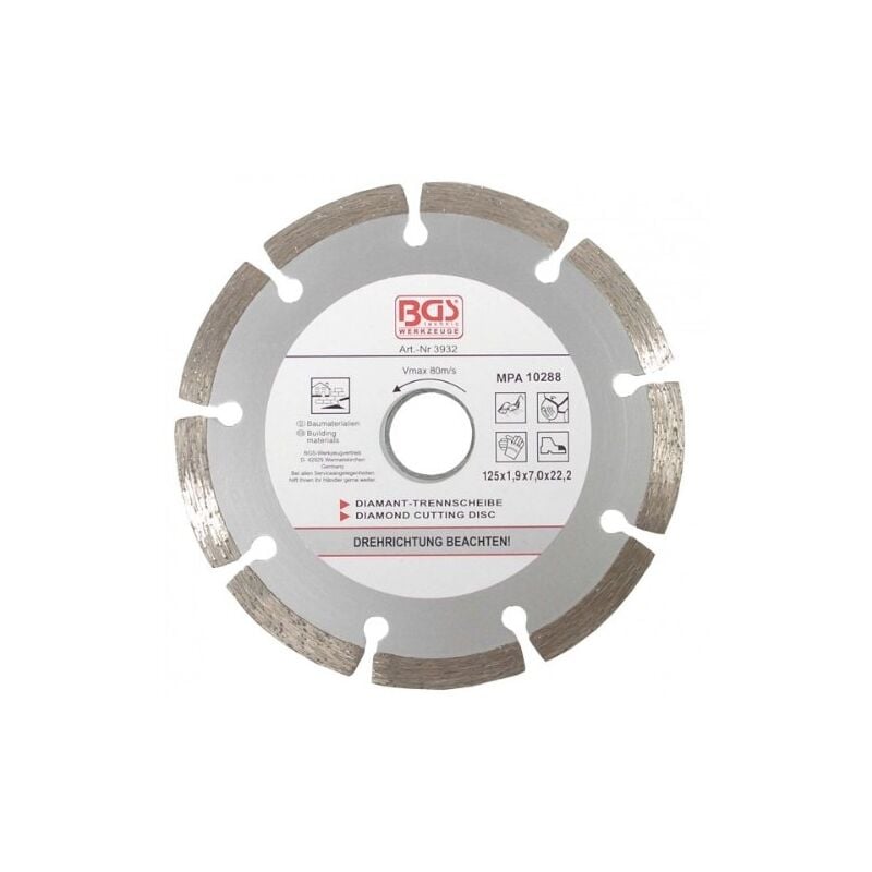 Segment- lame pour la coupe à sec, 125 mm