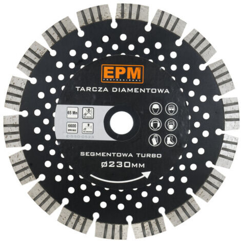 SEGMENTIERTE TURBO-DIAMANTSCHEIBE MIT KÜHLLÖCHERN. 230 MM - E-550-0523